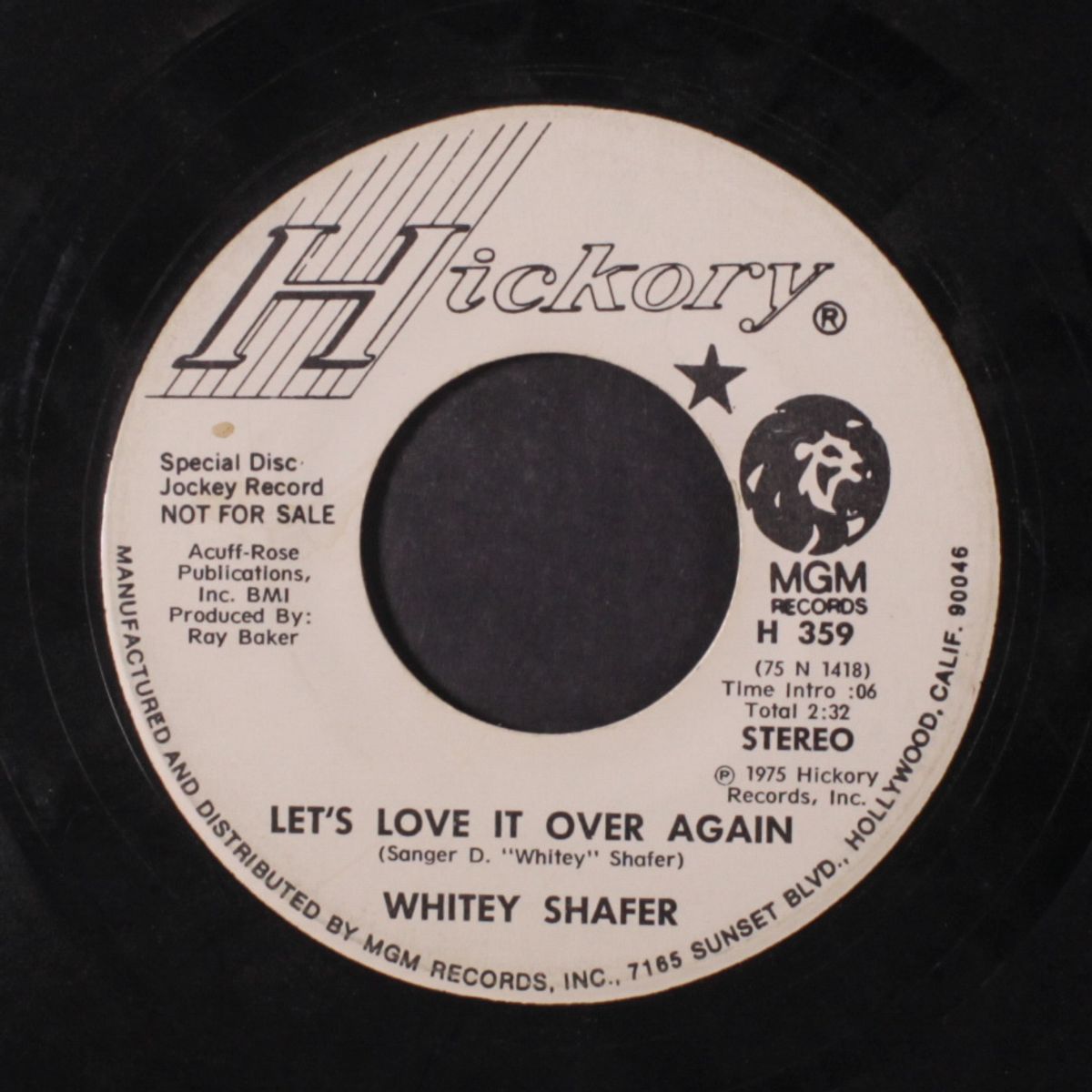 it's too late to start quittin' now / let's love it over again by WHITEY SHAFER