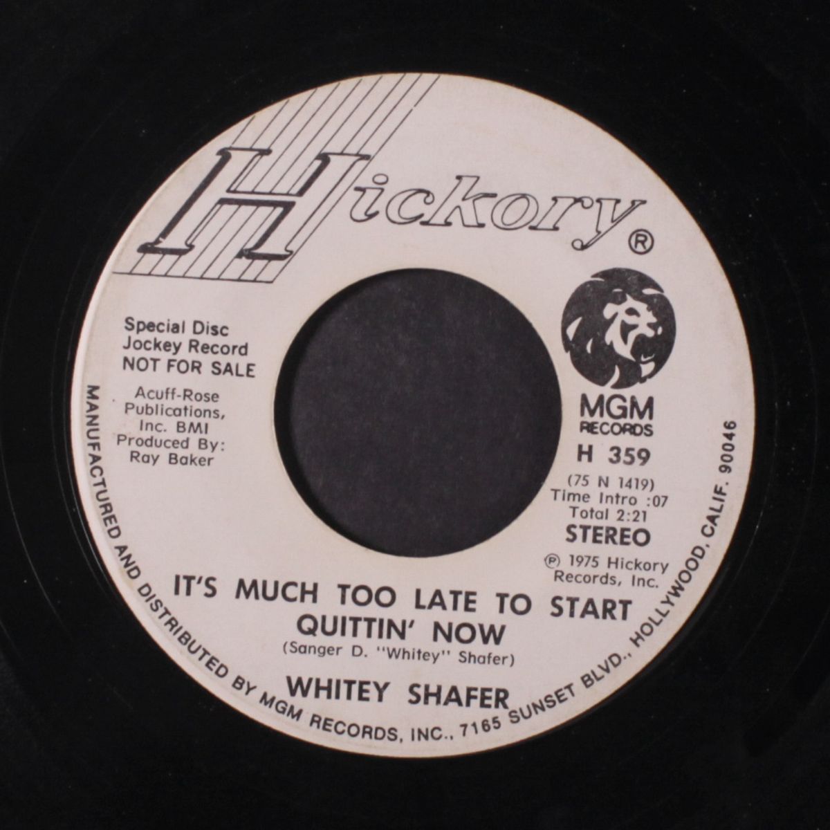 it's too late to start quittin' now / let's love it over again by WHITEY SHAFER
