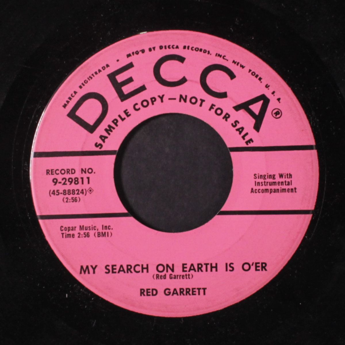 my search on earth is o'er by RED GARRETT