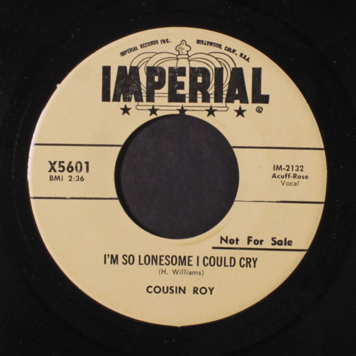 seven beers with the wrong woman / i'm so lonesome i could cry by COUSIN ROY