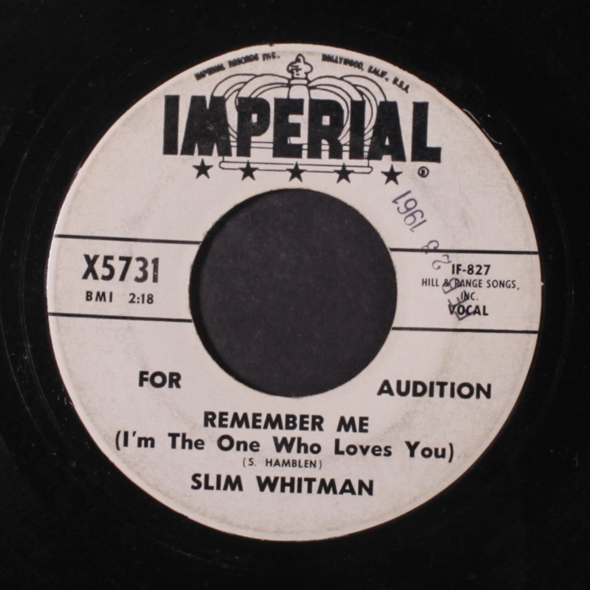 just call me lonesome by SLIM WHITMAN