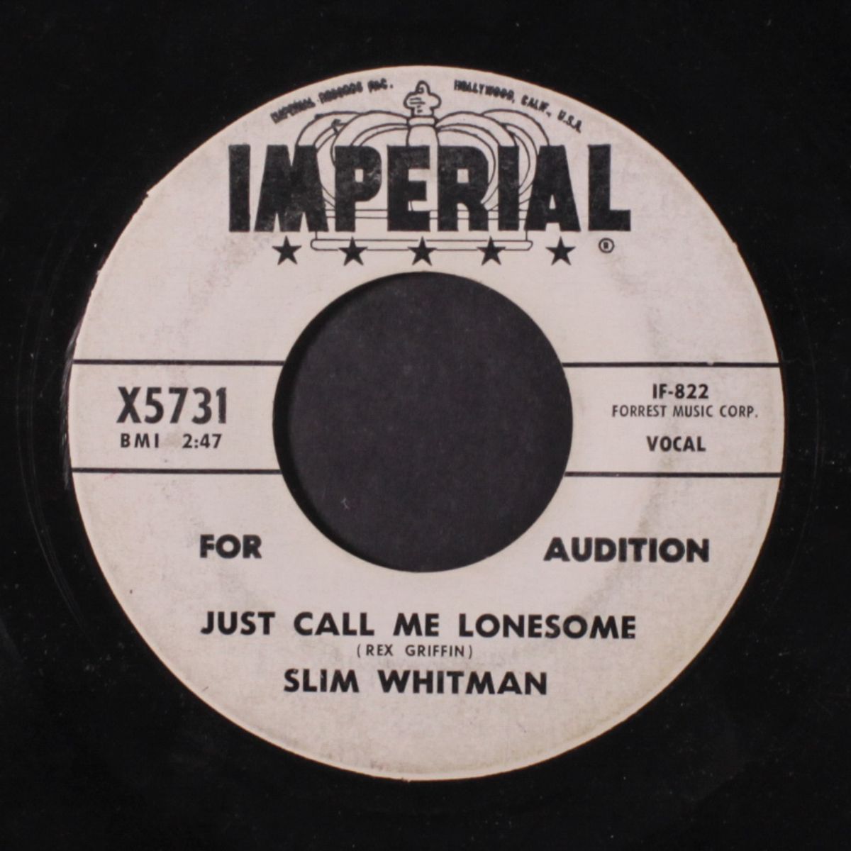just call me lonesome by SLIM WHITMAN