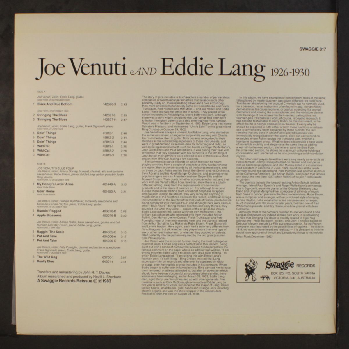 1926-1930 by JOE VENUTI & EDDIE LANG