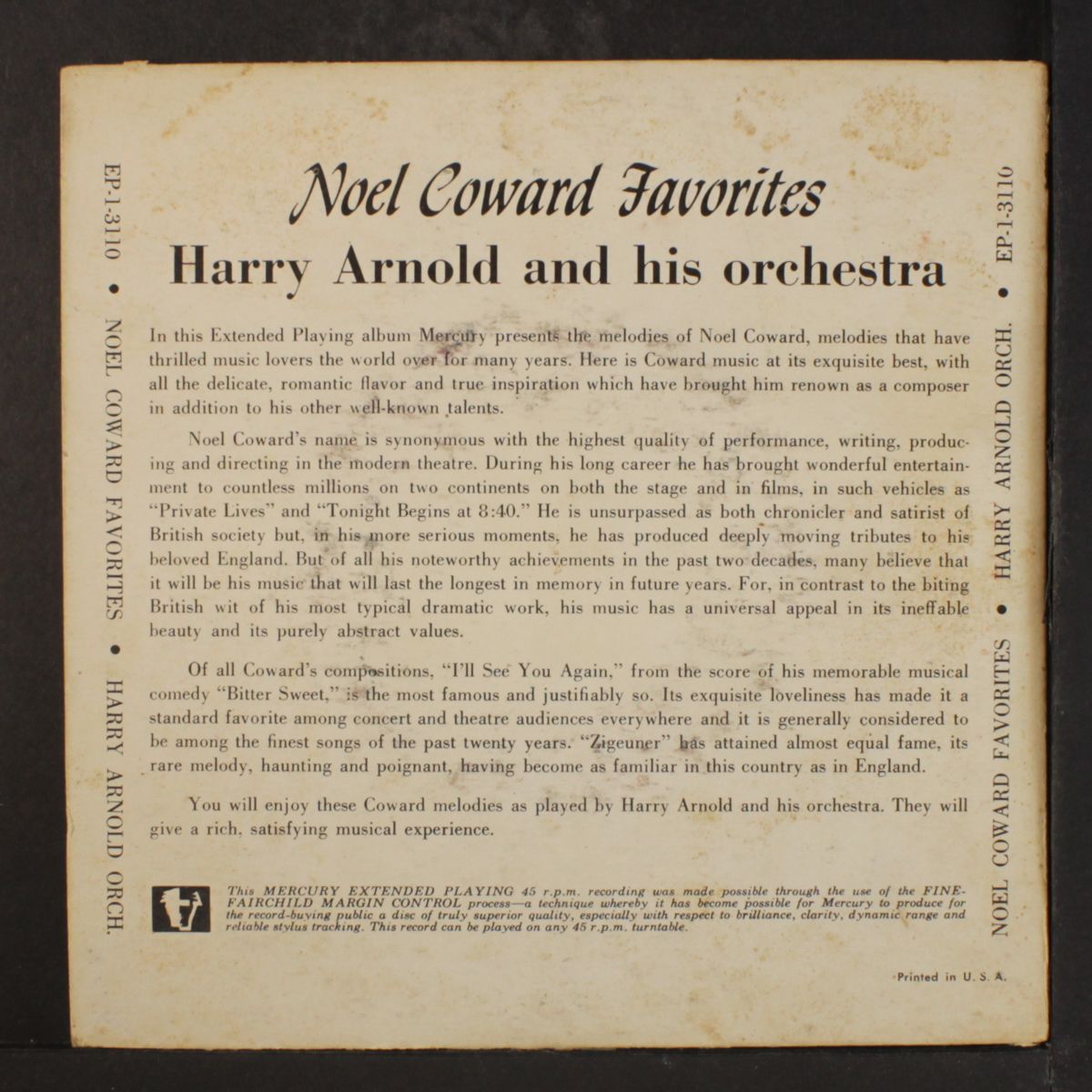 noel coward favorites by HARRY ARNOLD