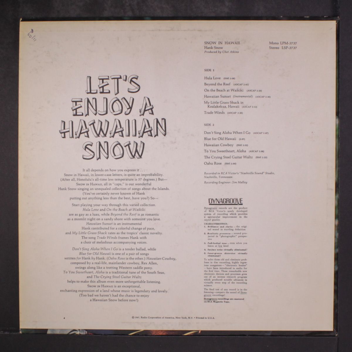 snow in hawaii by HANK SNOW