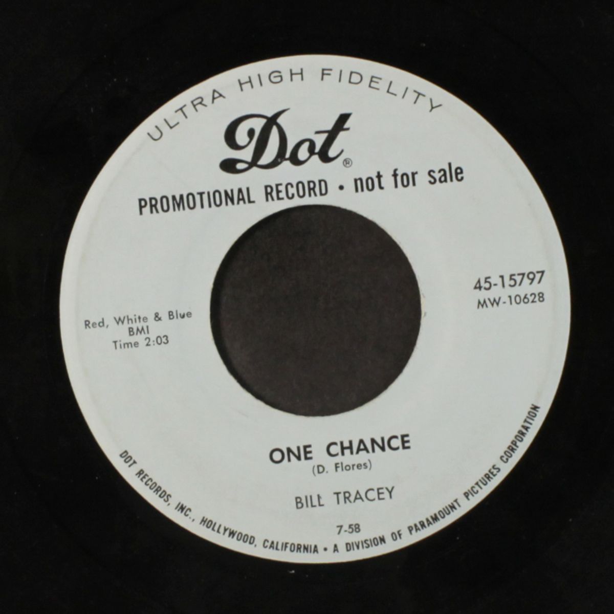 one chance / hold me, thrill me, kiss me by BILL TRACEY