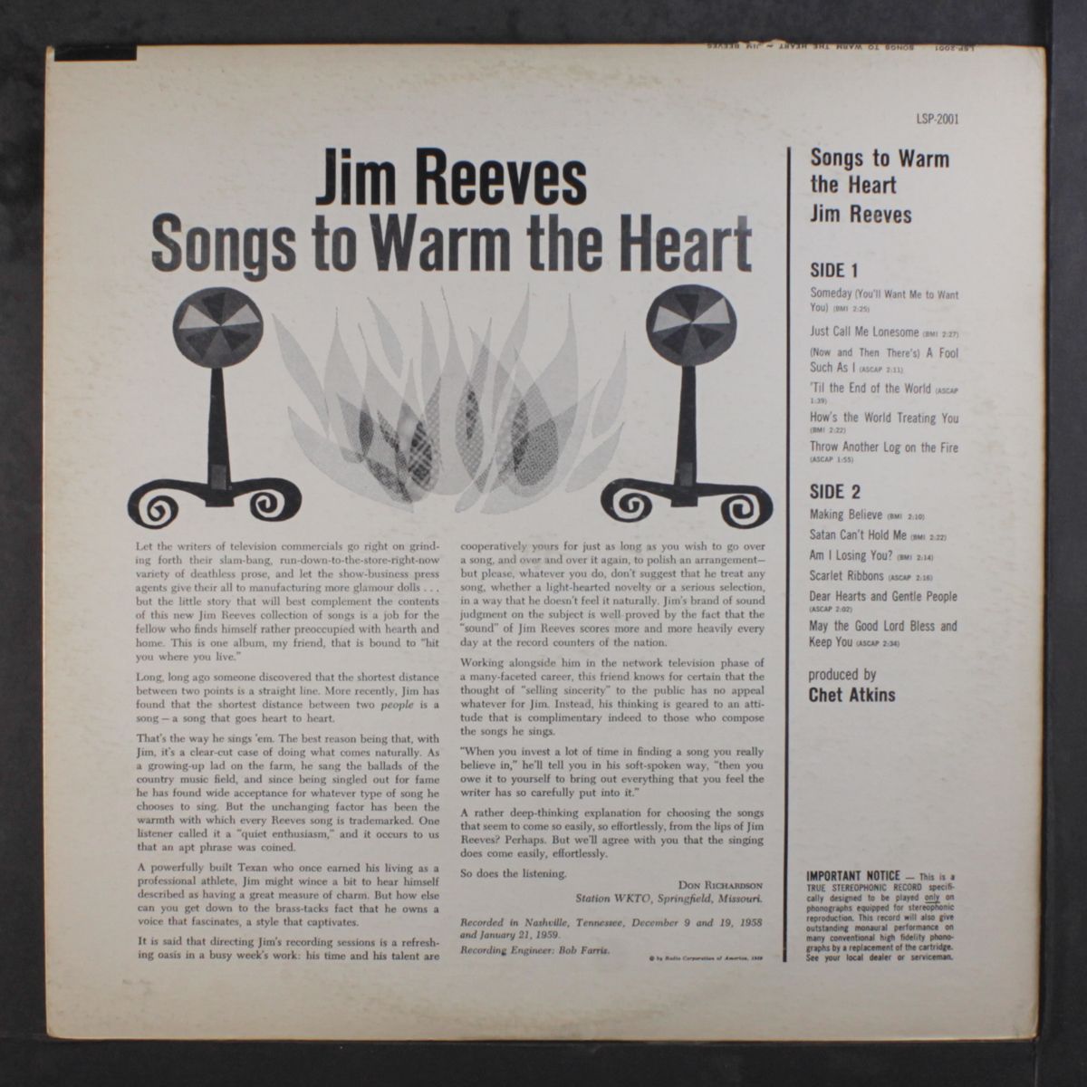 songs to warm the heart by JIM REEVES