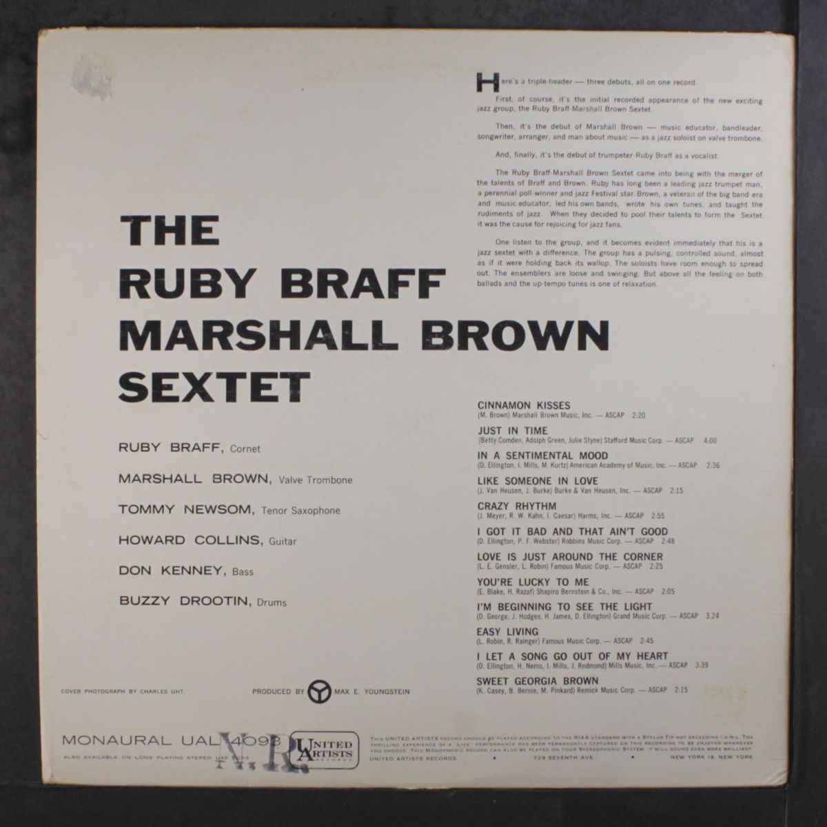 the ruby braff / marshall brown sextet by RUBY BRAFF & MARSHALL BROWN