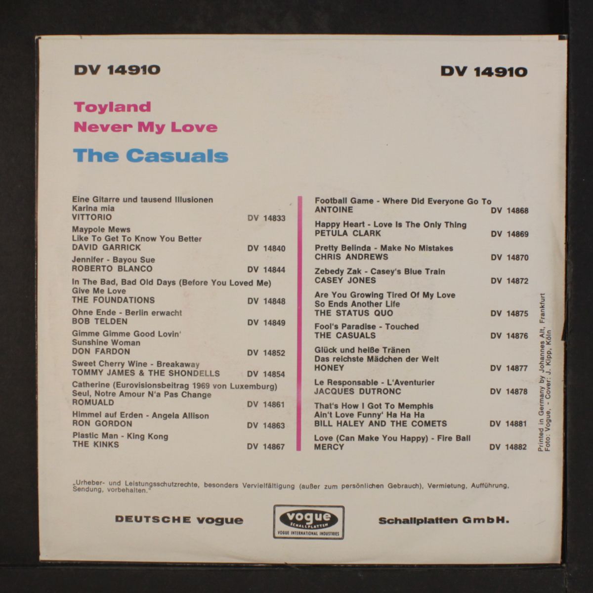 toyland / never my love by CASUALS