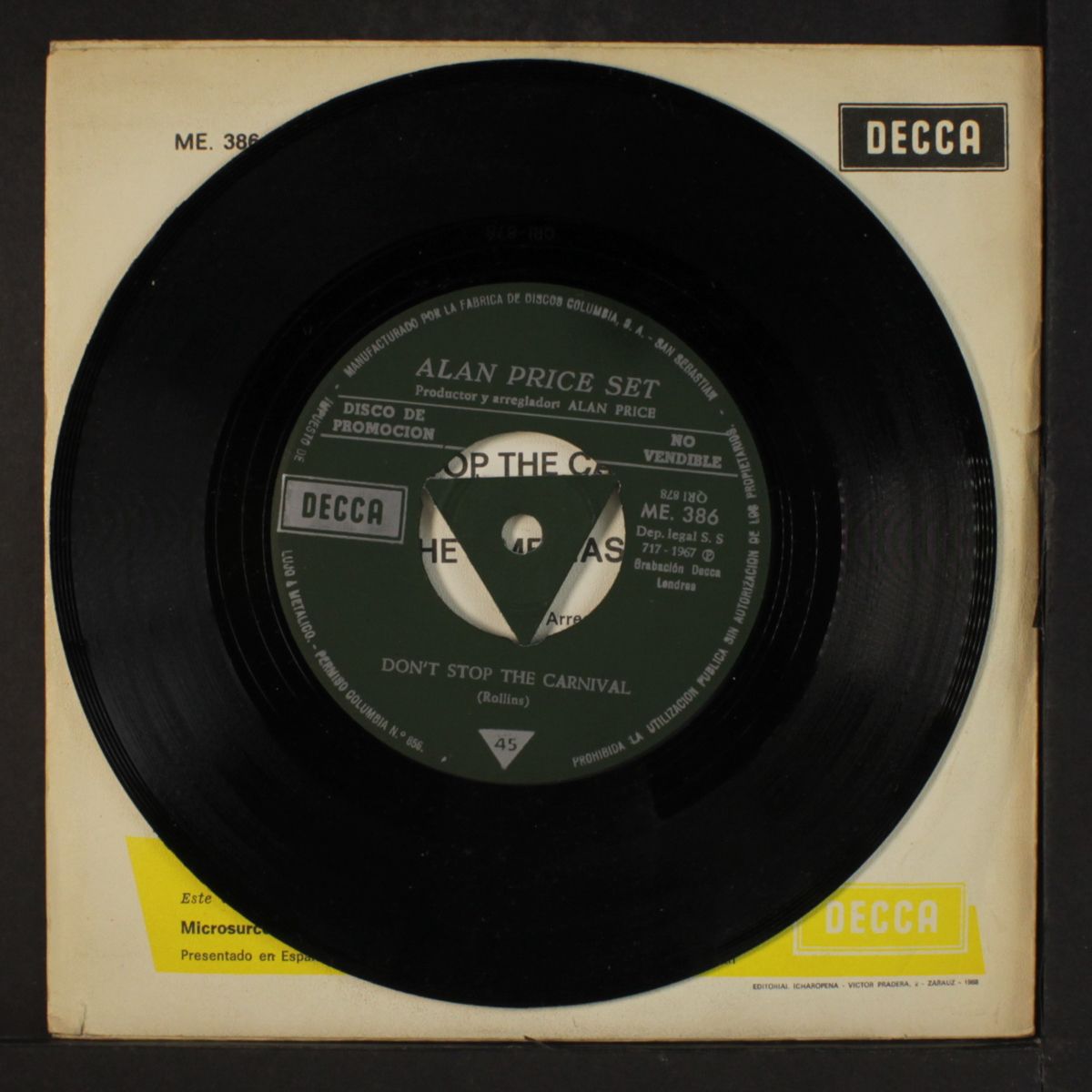 don't stop the carnival / the time has come by ALAN PRICE SET