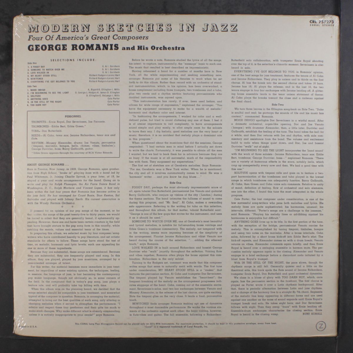 modern sketches in jazz by GEORGE ROMANIS