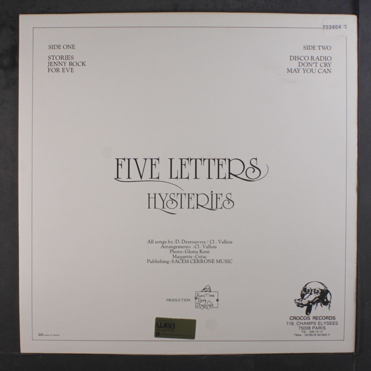 hysteries by FIVE LETTERS