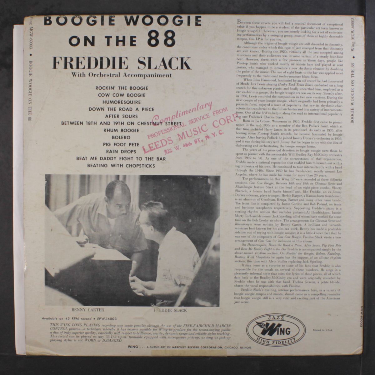 boogie woogie by FREDDIE SLACK