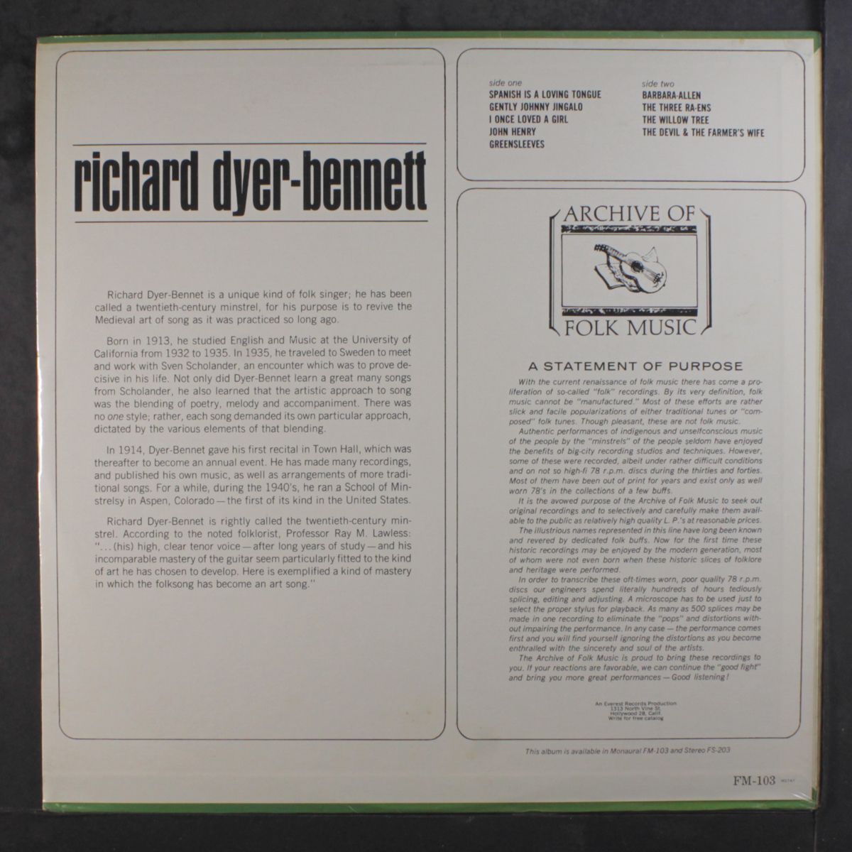 richard dyer-bennet by RICHARD DYER-BENNET