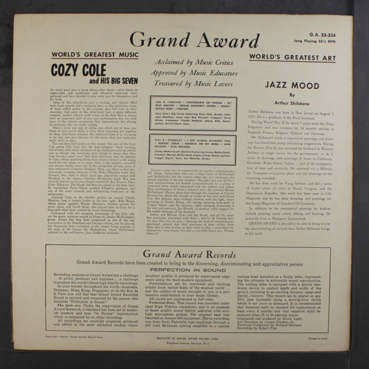 and his big seven play / plays hoagy by COZY COLE / JIMMY MCPARTLAND