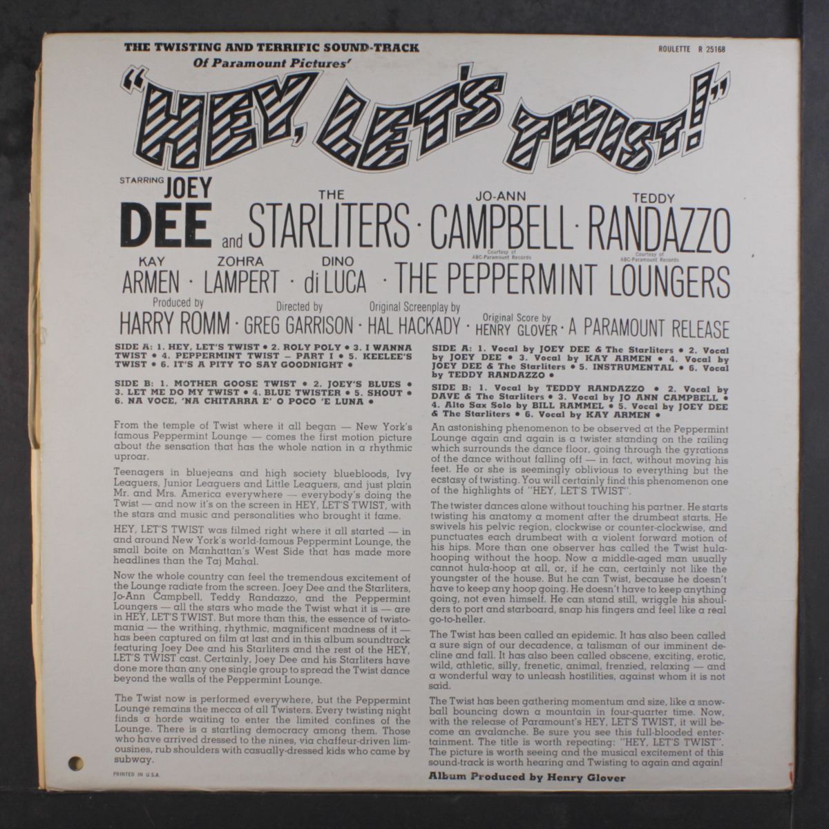 hey, let's twist by JOEY DEE & STARLITERS