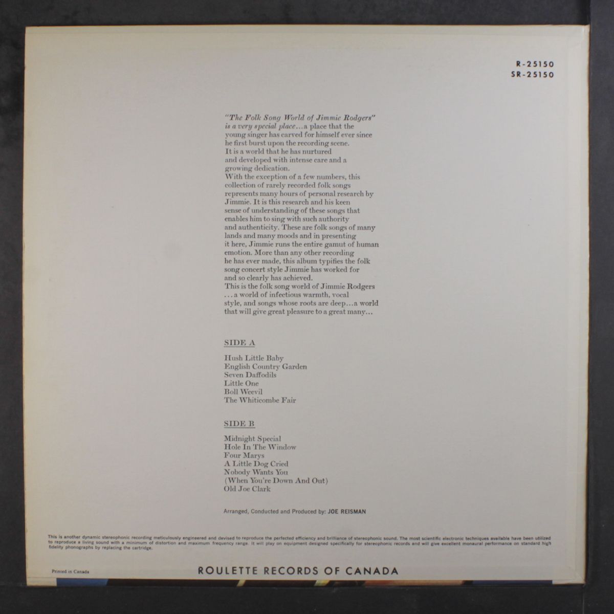 the folk song world of by JIMMIE RODGERS