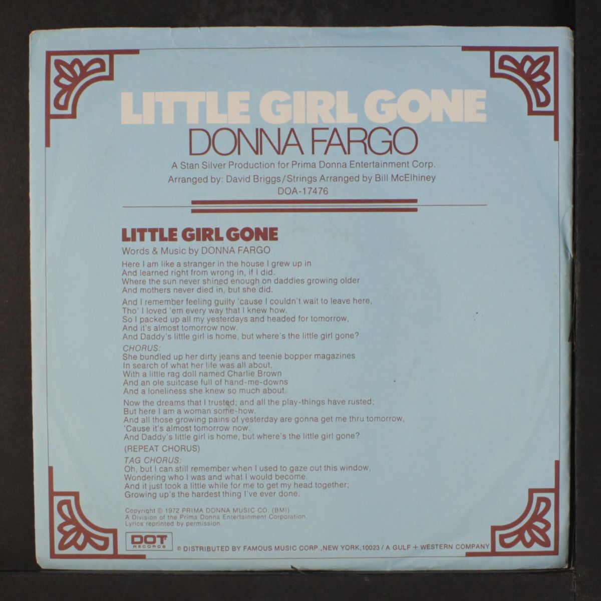 little girl gone by DONNA FARGO