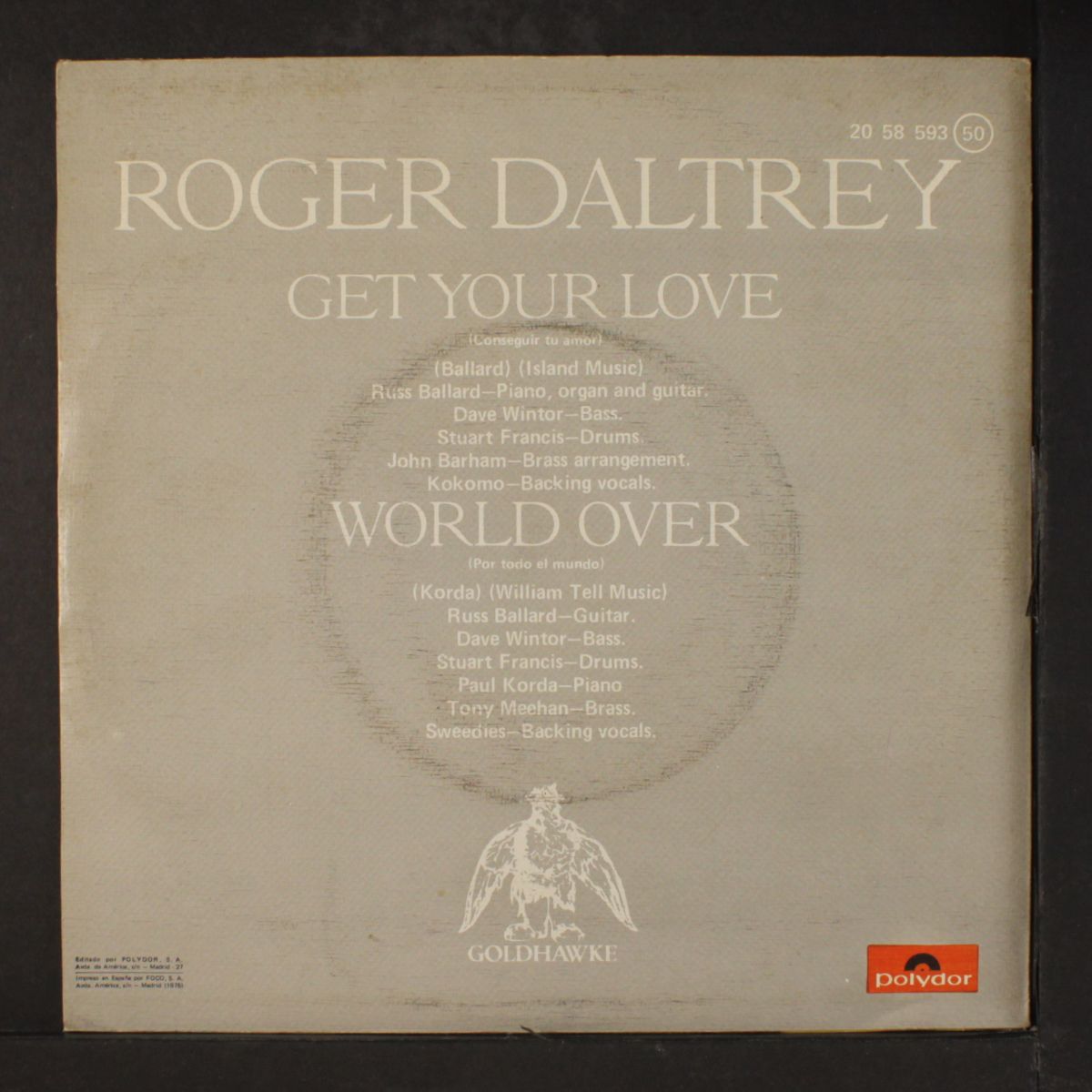 get your love / the world over by ROGER DALTREY