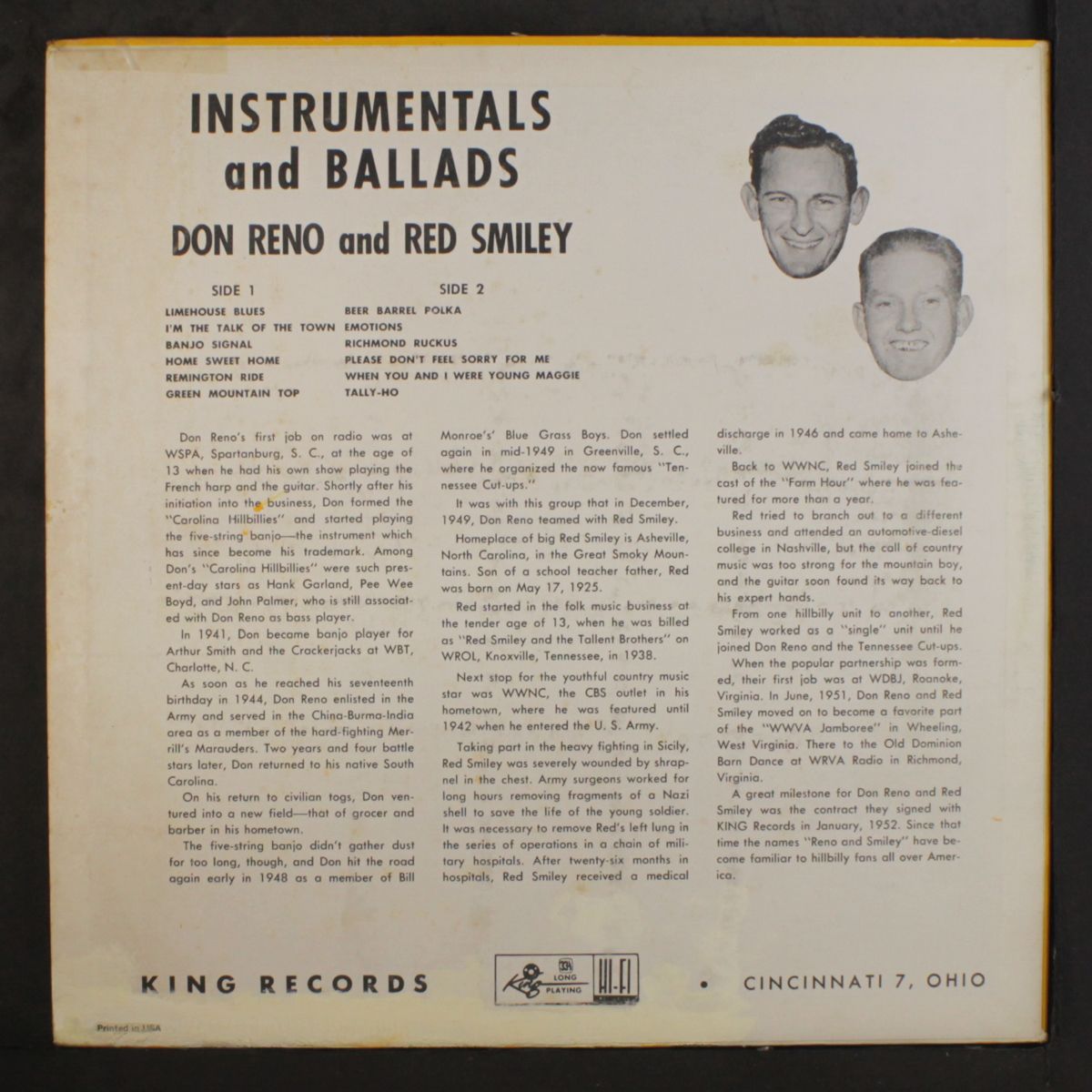 instrumentals and ballads by RENO & SMILEY
