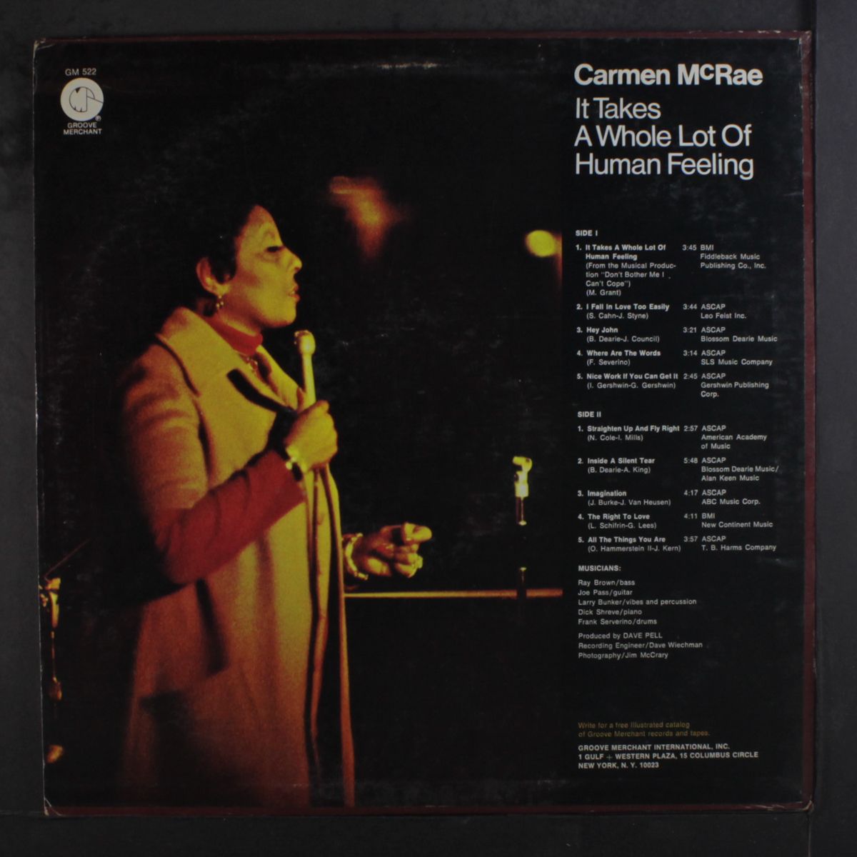 it takes a whole lot of human feeling by CARMEN MCRAE