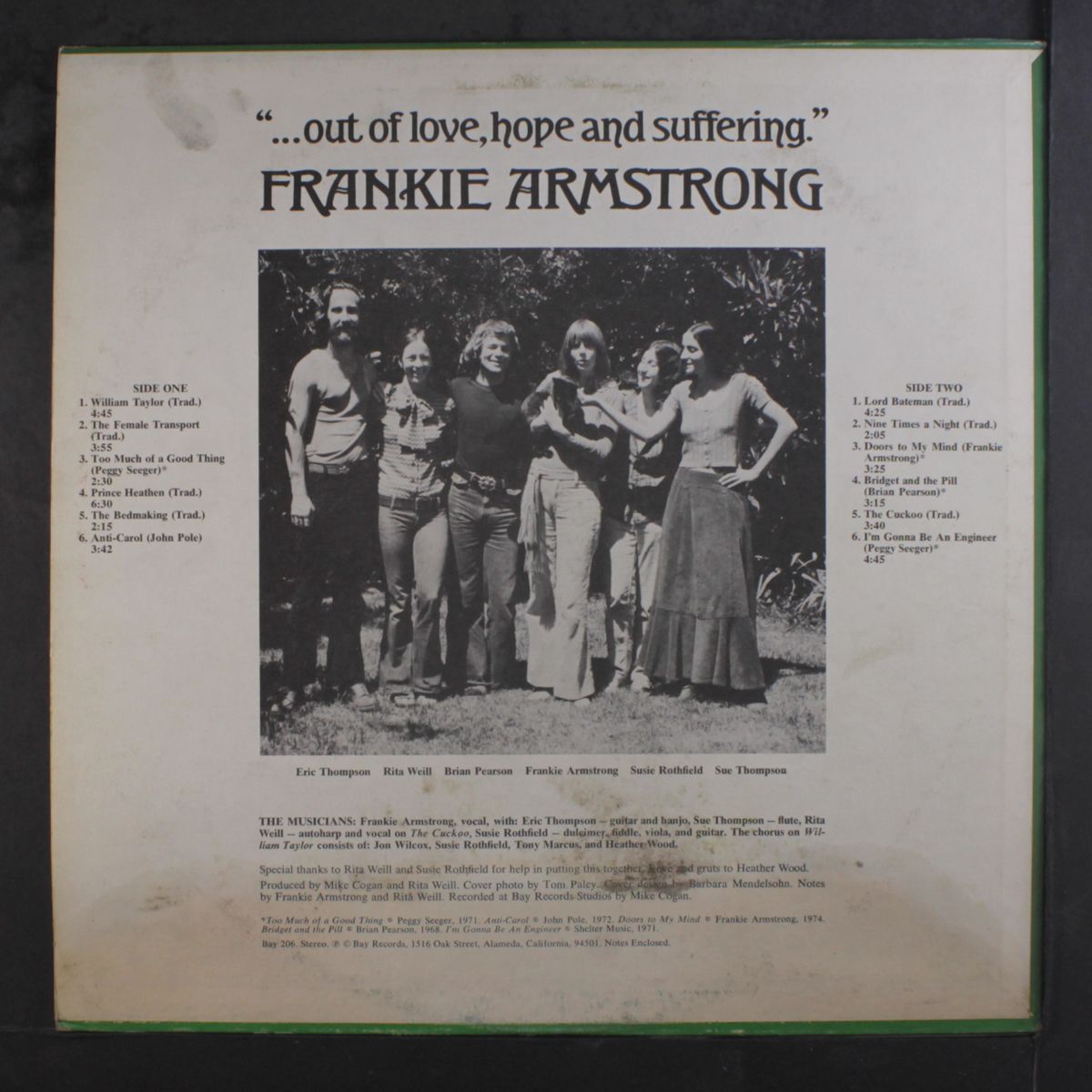 out of love, hope & suffering by FRANKIE ARMSTRONG