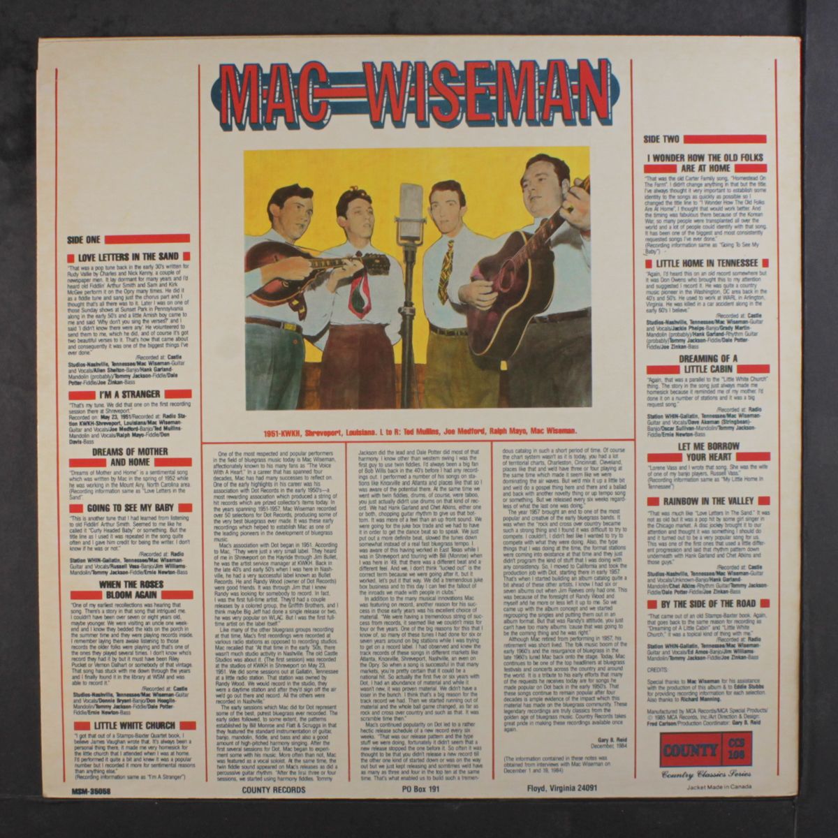 early dot recordings, vol. 1 by MAC WISEMAN