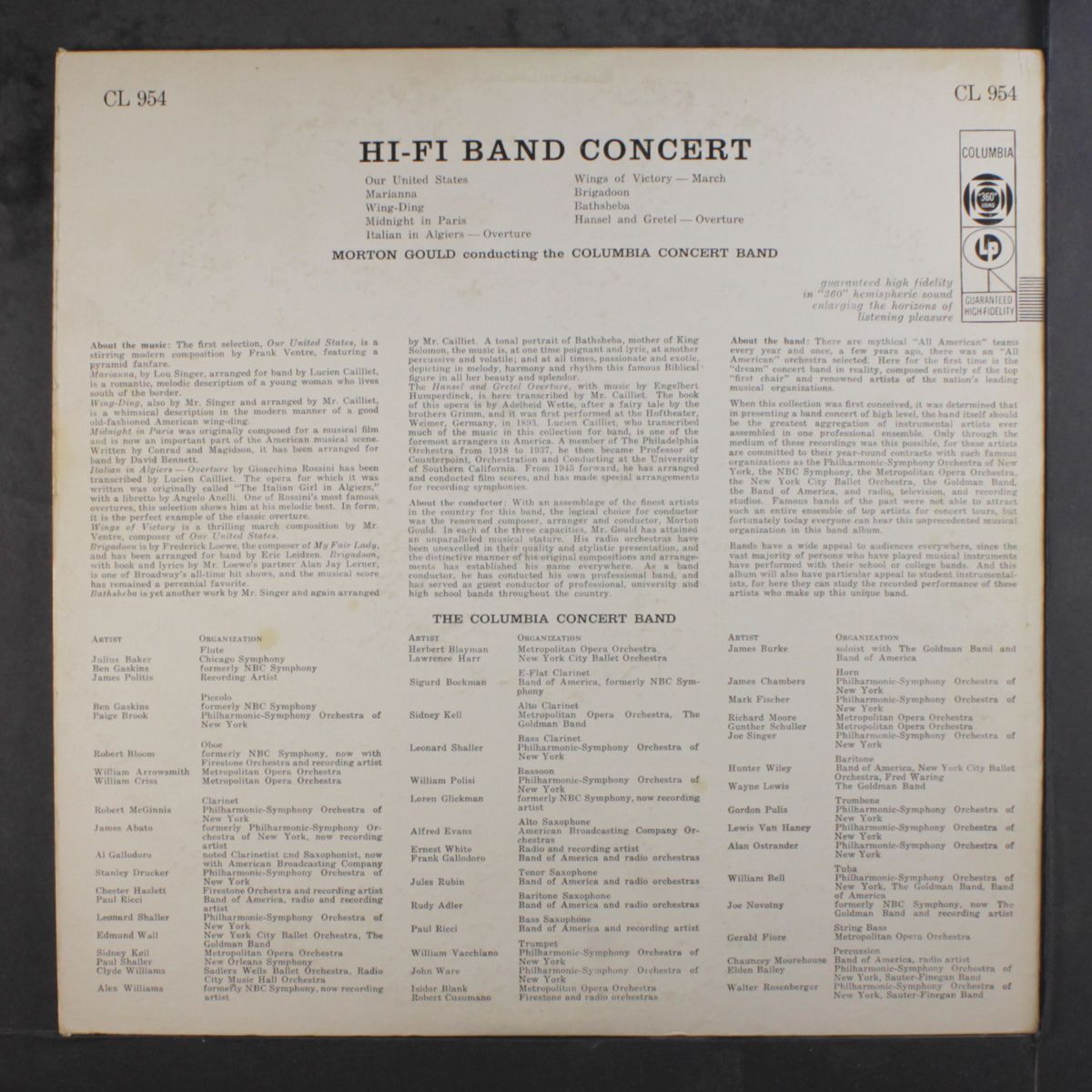 hi-fi band concert by MORTON GOULD