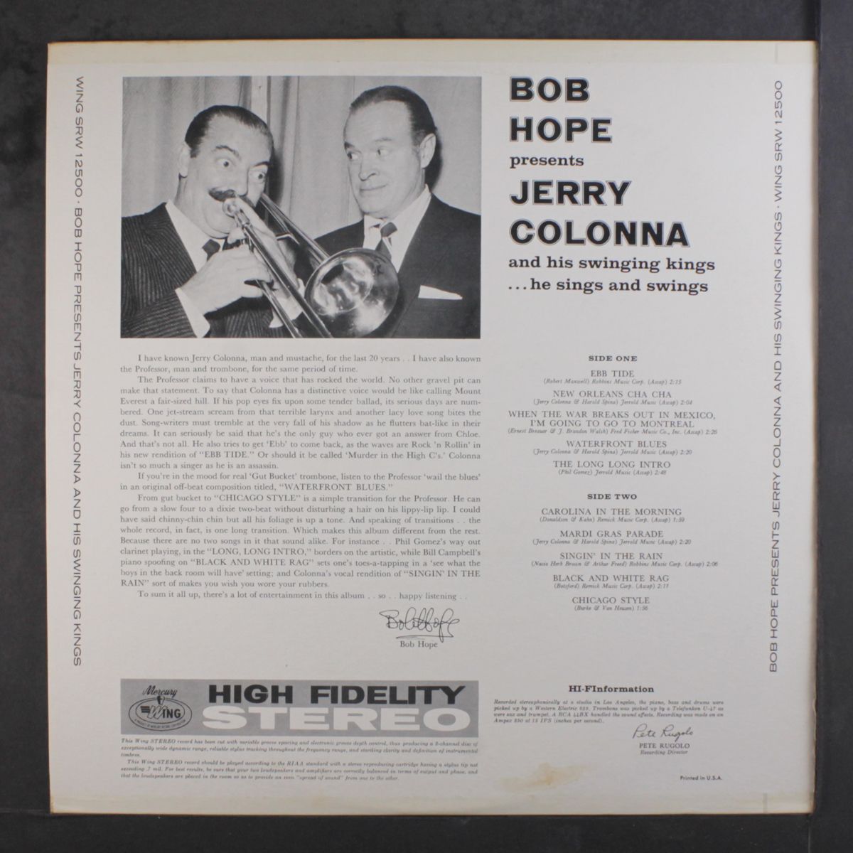 he sings and swings by JERRY COLONNA