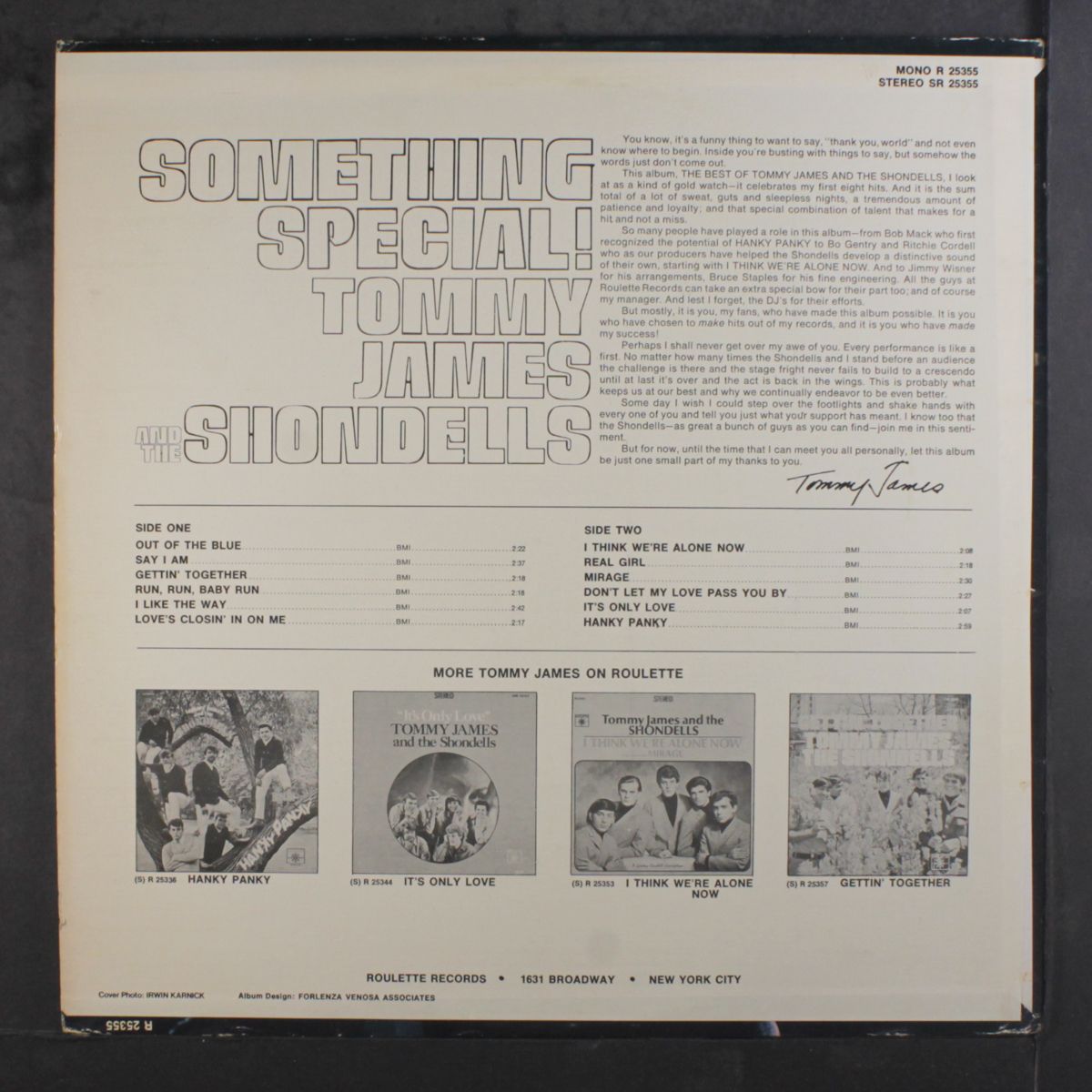 something special by TOMMY JAMES & SHONDELLS