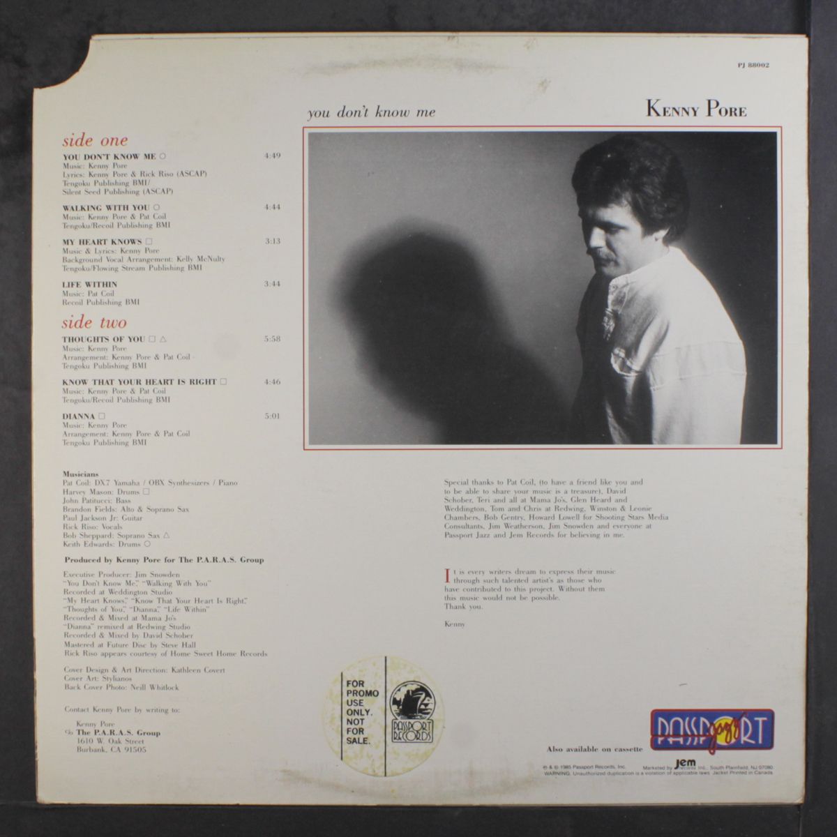 you don't know me by KENNY PORE