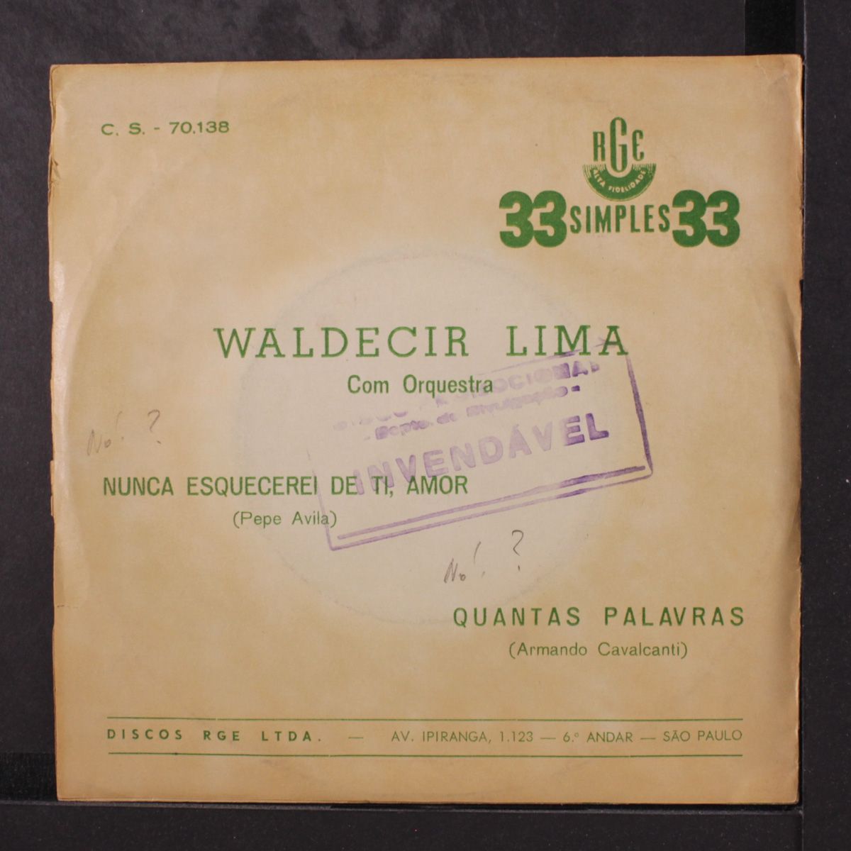nunca esquecerei de ti, amor / quantas palavras by WALDECIR LIMA