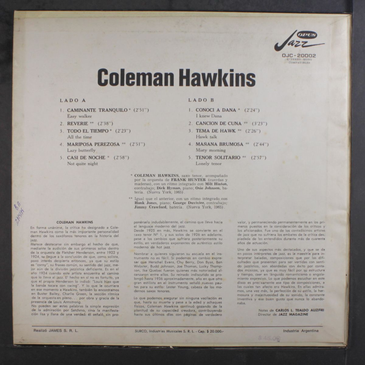 coleman hawkins by COLEMAN HAWKINS