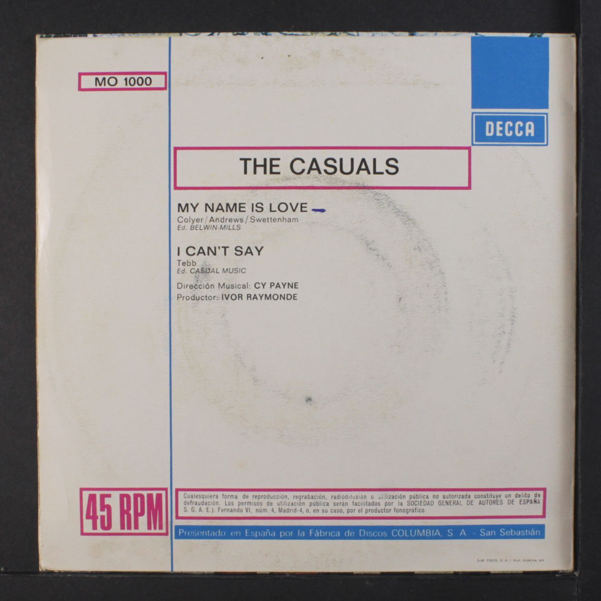 my name is love / i can't stay by CASUALS