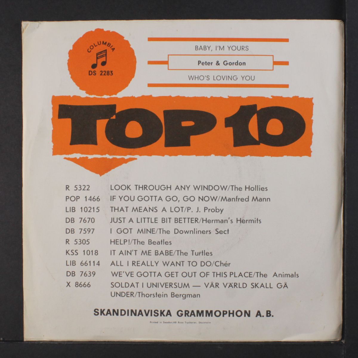 baby i'm yours / who's loving you by PETER & GORDON