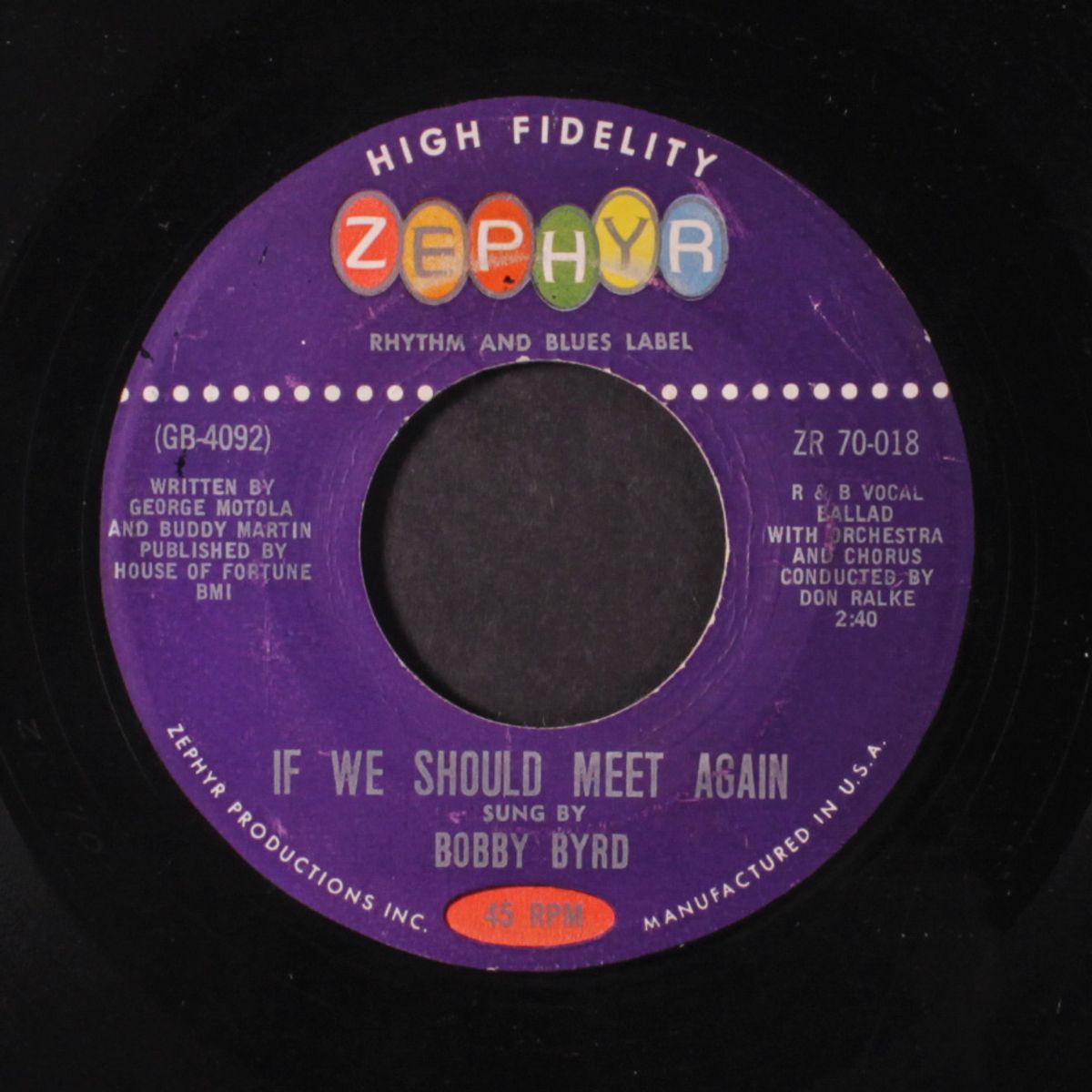 if we should meet again / looby doo by BOBBY BYRD & GROUP