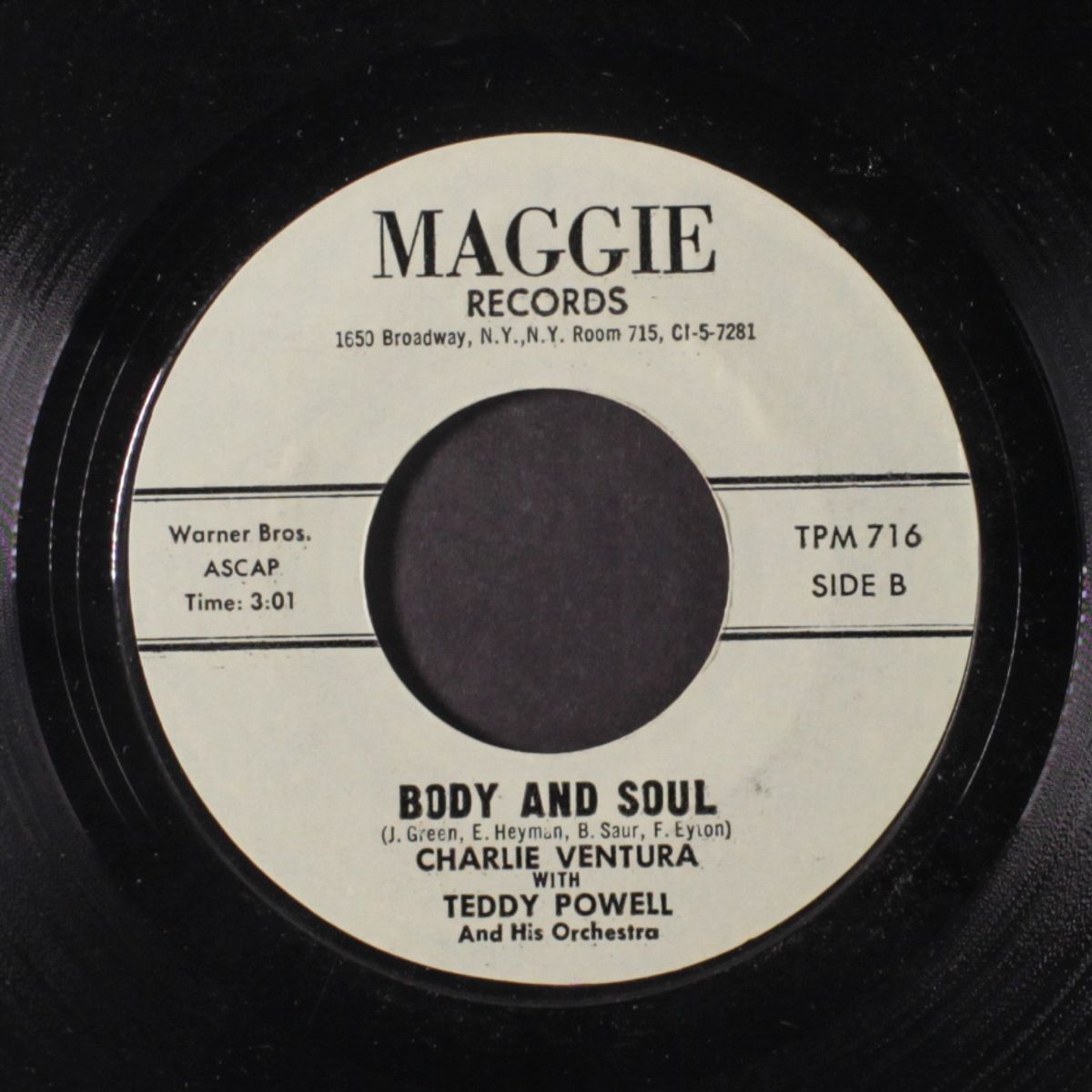 a ghost of a chance with you / body and soul by CHARLIE VENTURA & TEDDY POWELL