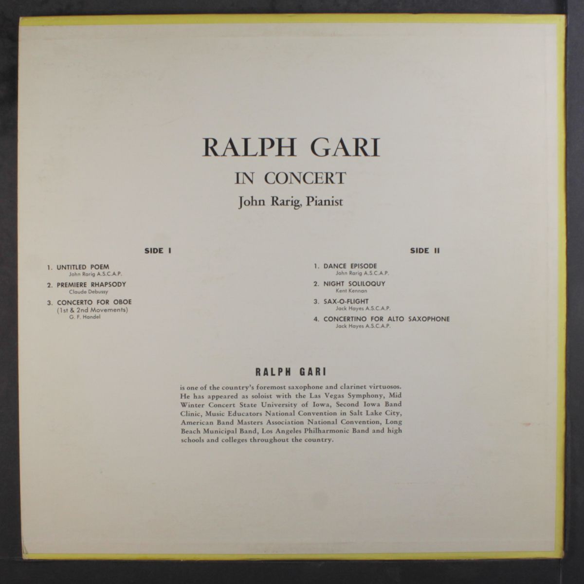 in concert by RALPH GARI