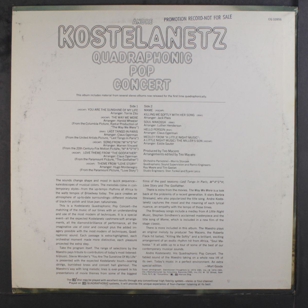 quadraphonic pop concert by ANDRE KOSTELANETZ