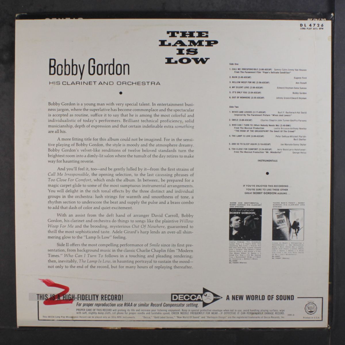 the lamp is low by BOBBY GORDON