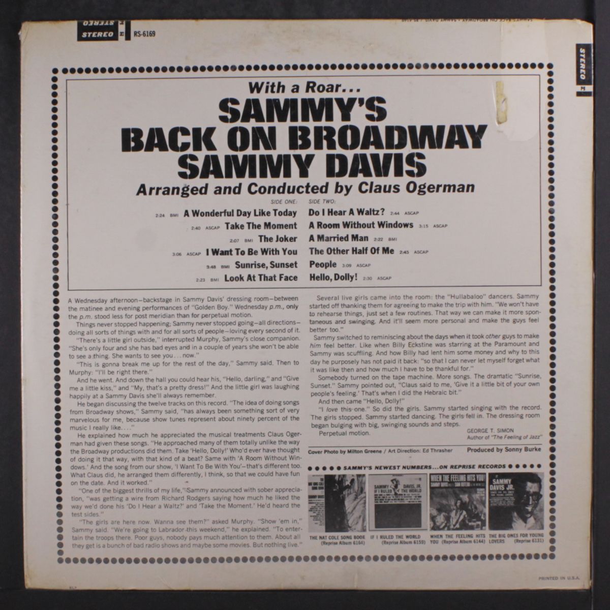 sammy's back on broadway by SAMMY DAVIS, JR.