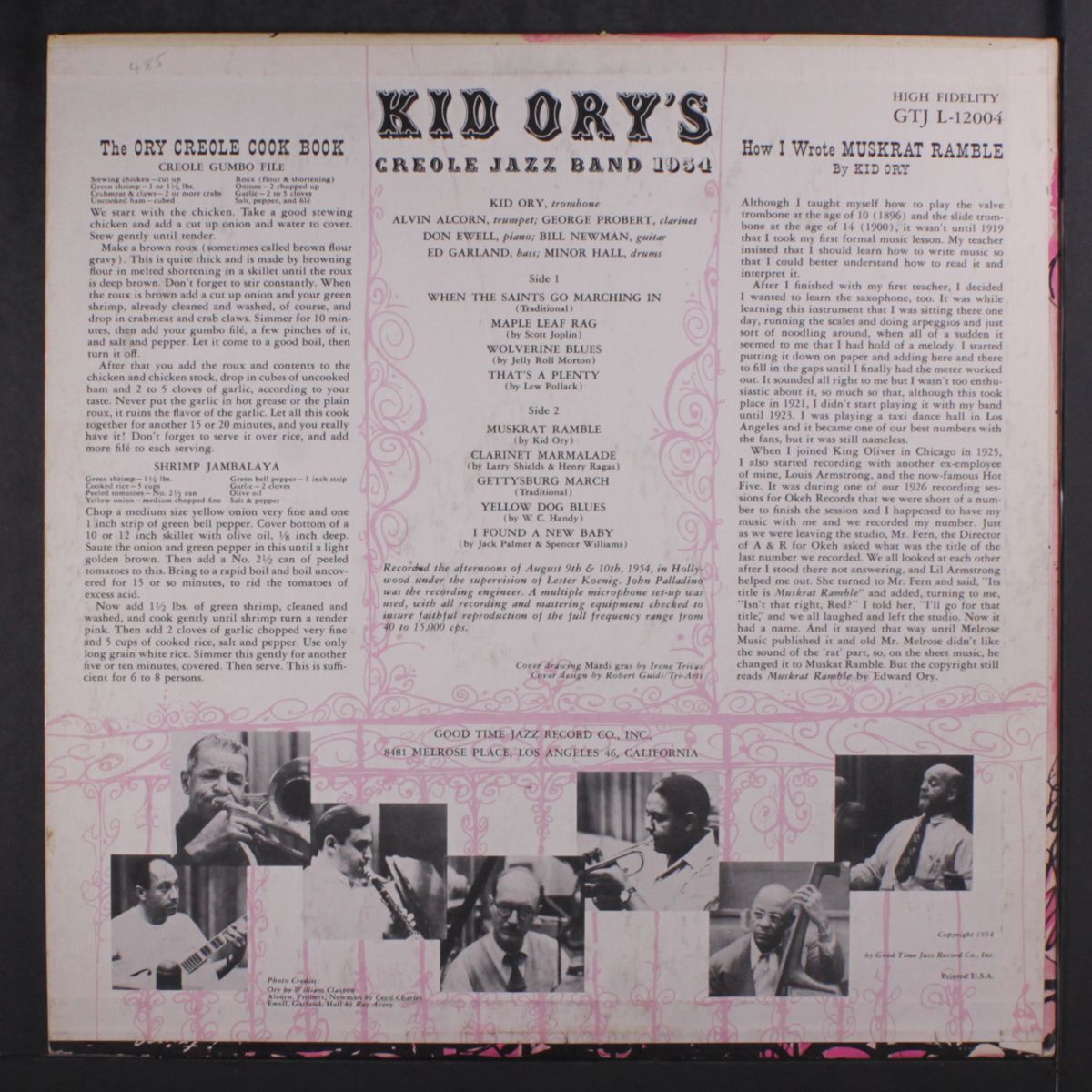 kid ory's creole jazz band, 1924 by KID ORY