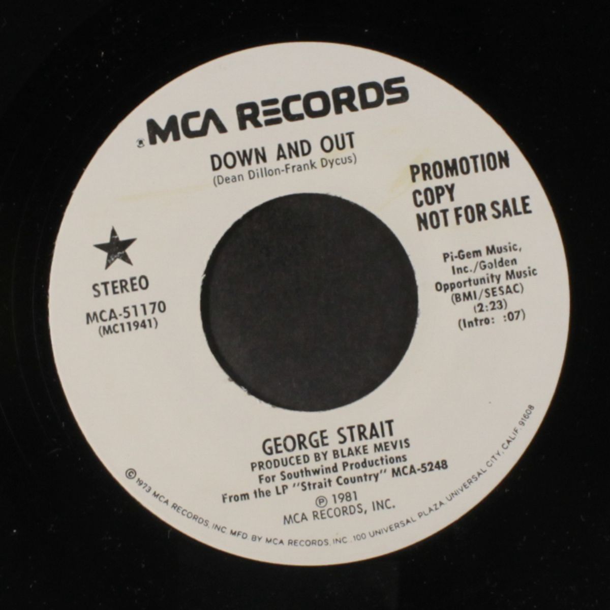 down and out / same by GEORGE STRAIT