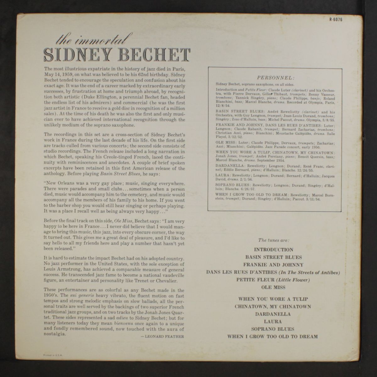 the immortal by SIDNEY BECHET