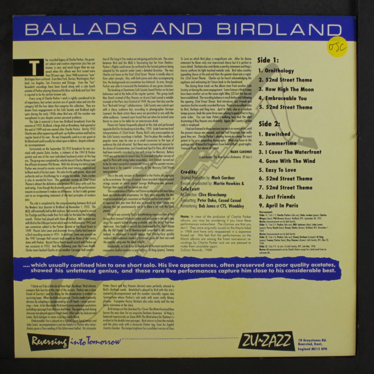 ballads and birdland by CHARLIE PARKER