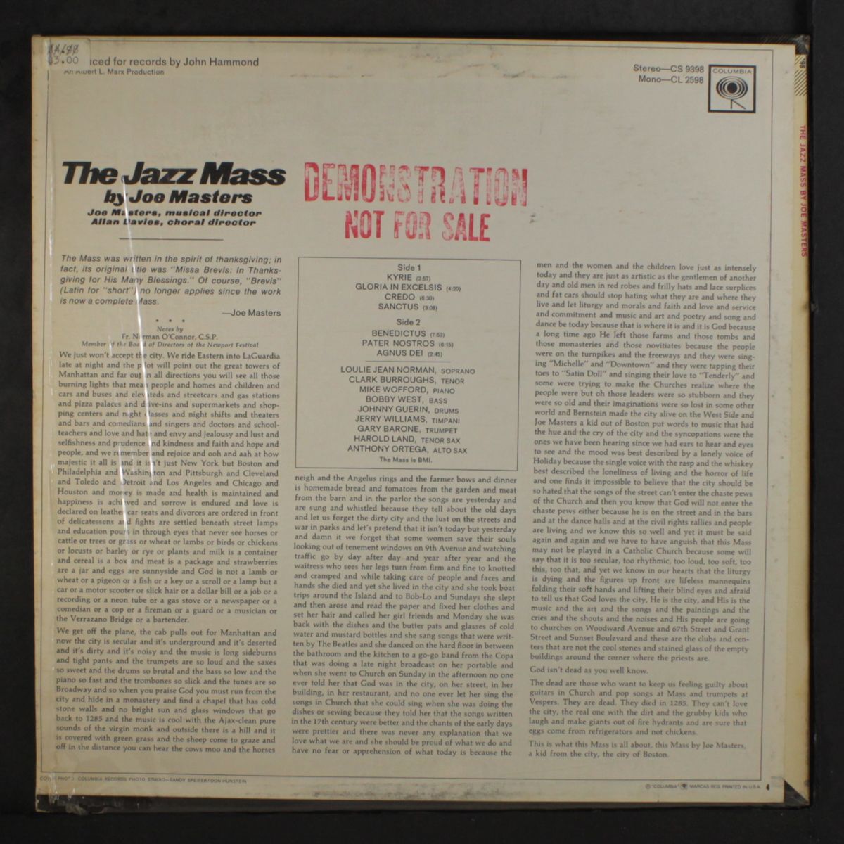 the jazz mass by JOE MASTERS