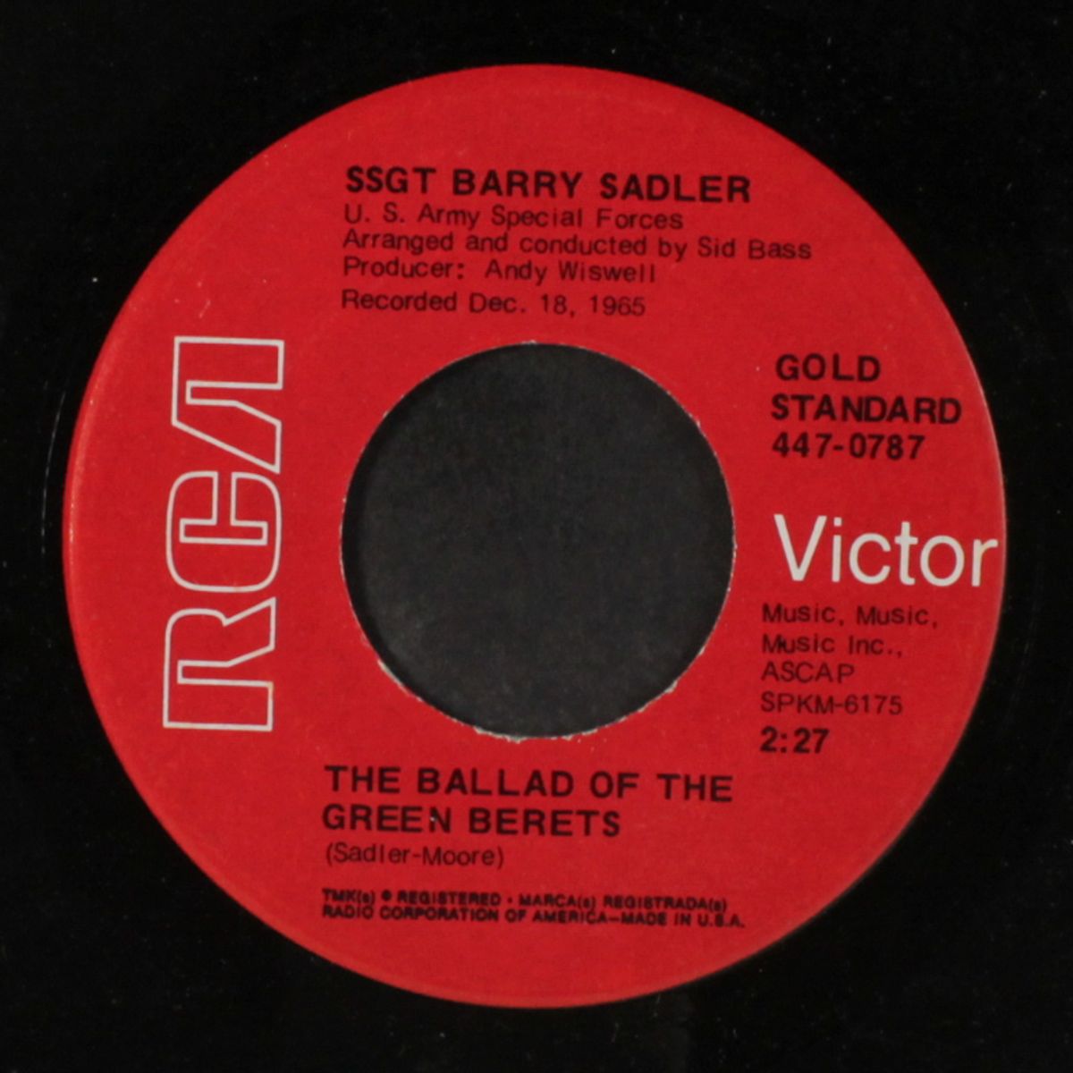 the ballad of the green berets / the "a" team by SGT. BARRY SADLER
