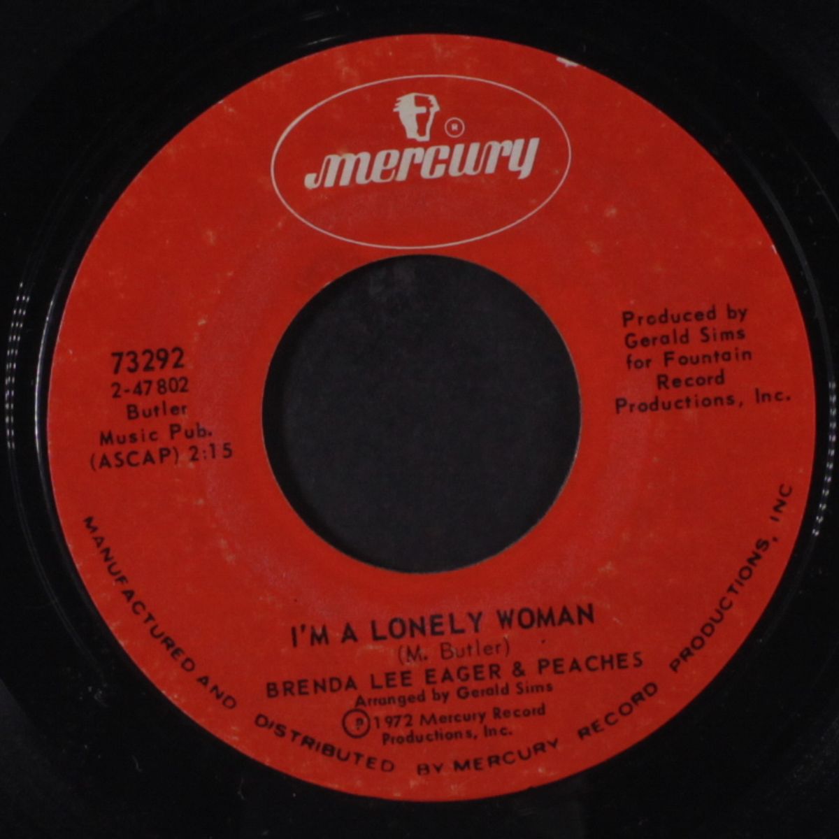 in my world / i'm a lonely woman by BRENDA LEE EAGER & PEACHES