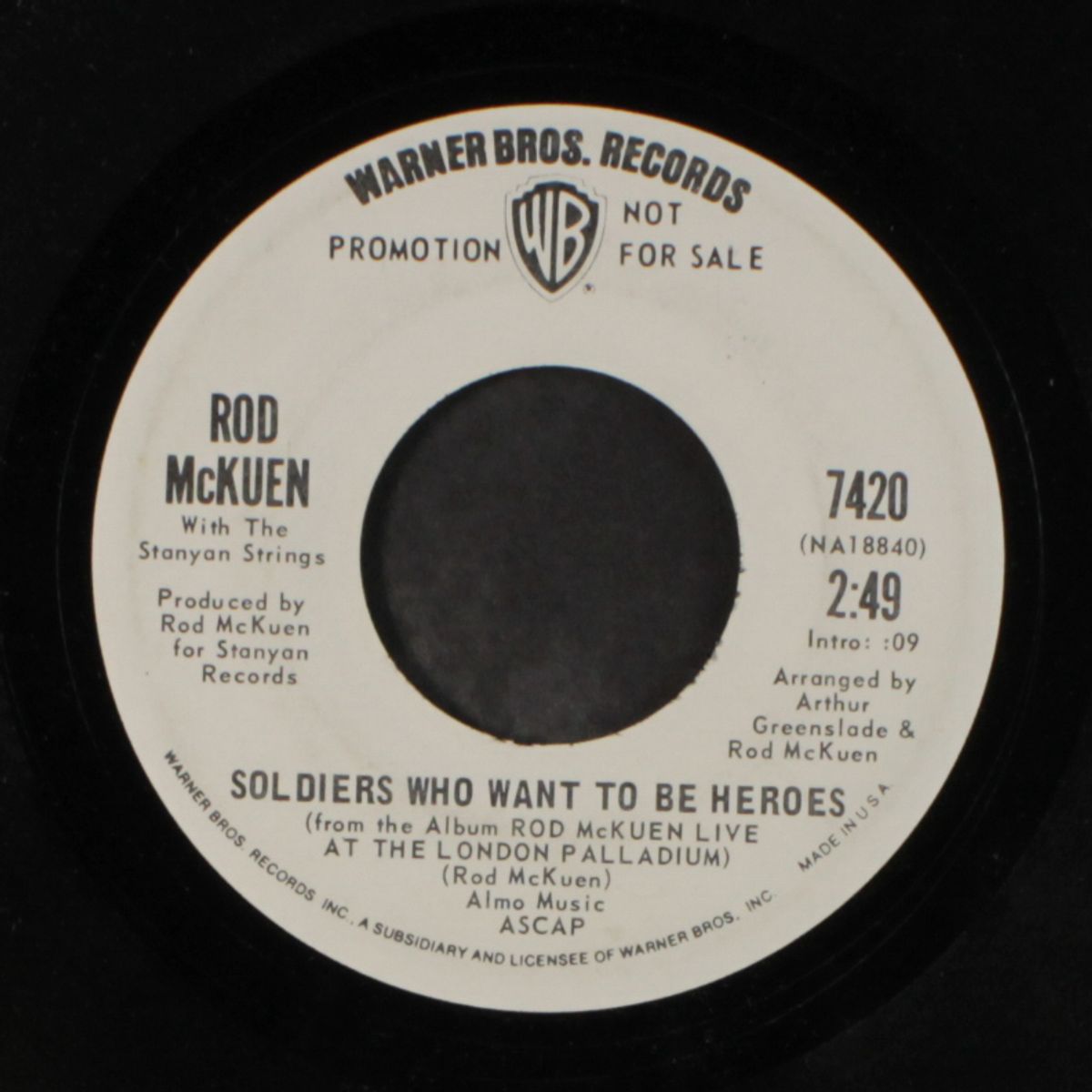 my mother's eyes / soldiers who want to be heroes by ROD MCKUEN