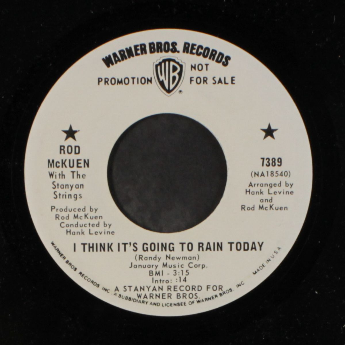 i think it's going to rain today / london by ROD MCKUEN